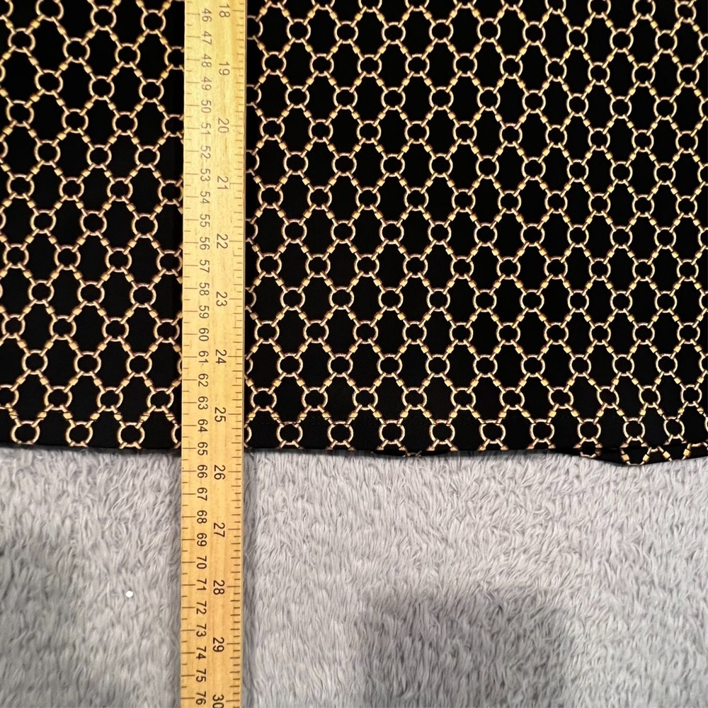Chico's Sleeveless Blouse Top Black Gold Geometric V-Neck Career Women's 3 US XL - Picture 9 of 9